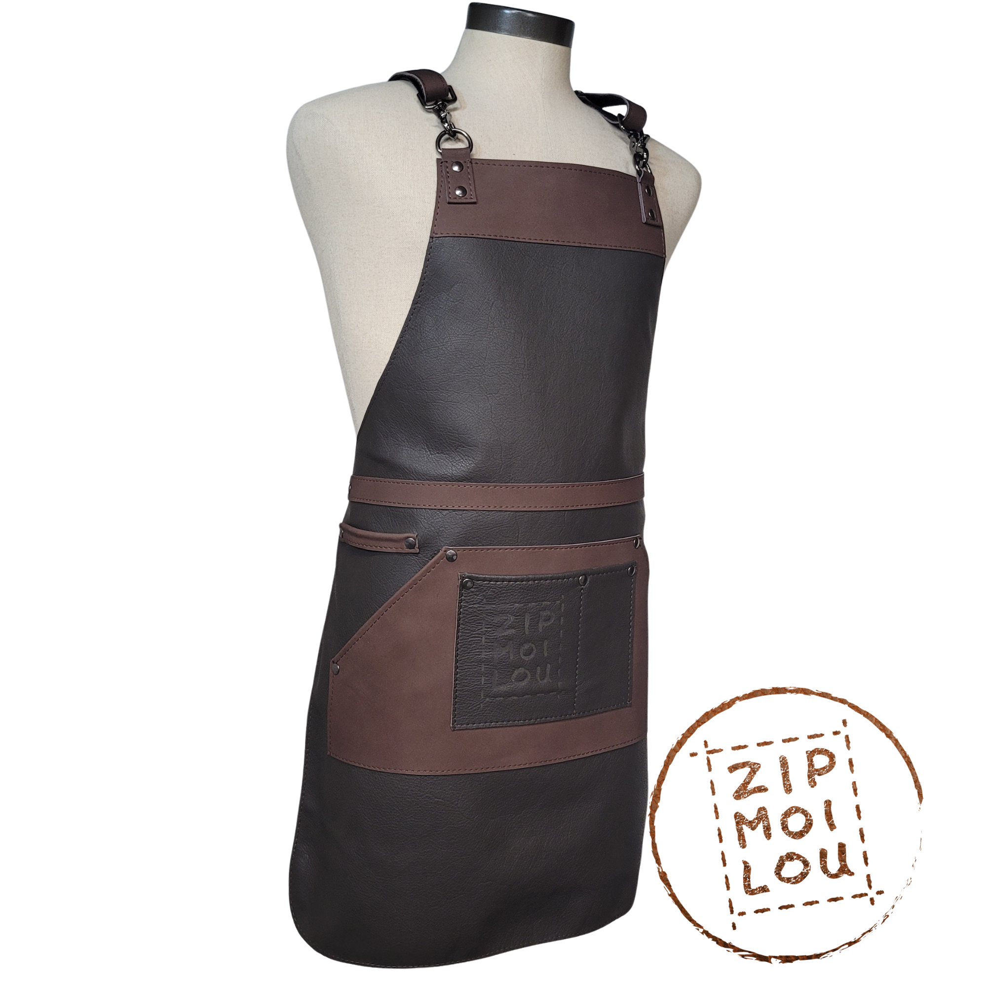 cuir brun 2 tons